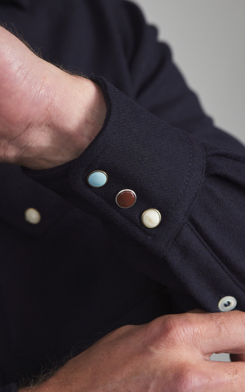 Fortela Pasadena Shirt Western Wool Flannel Blue