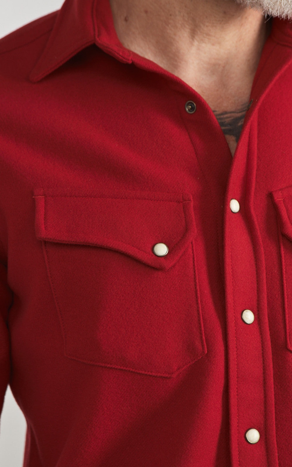 Fortela Pasadena Shirt Western Wool Flannel Red