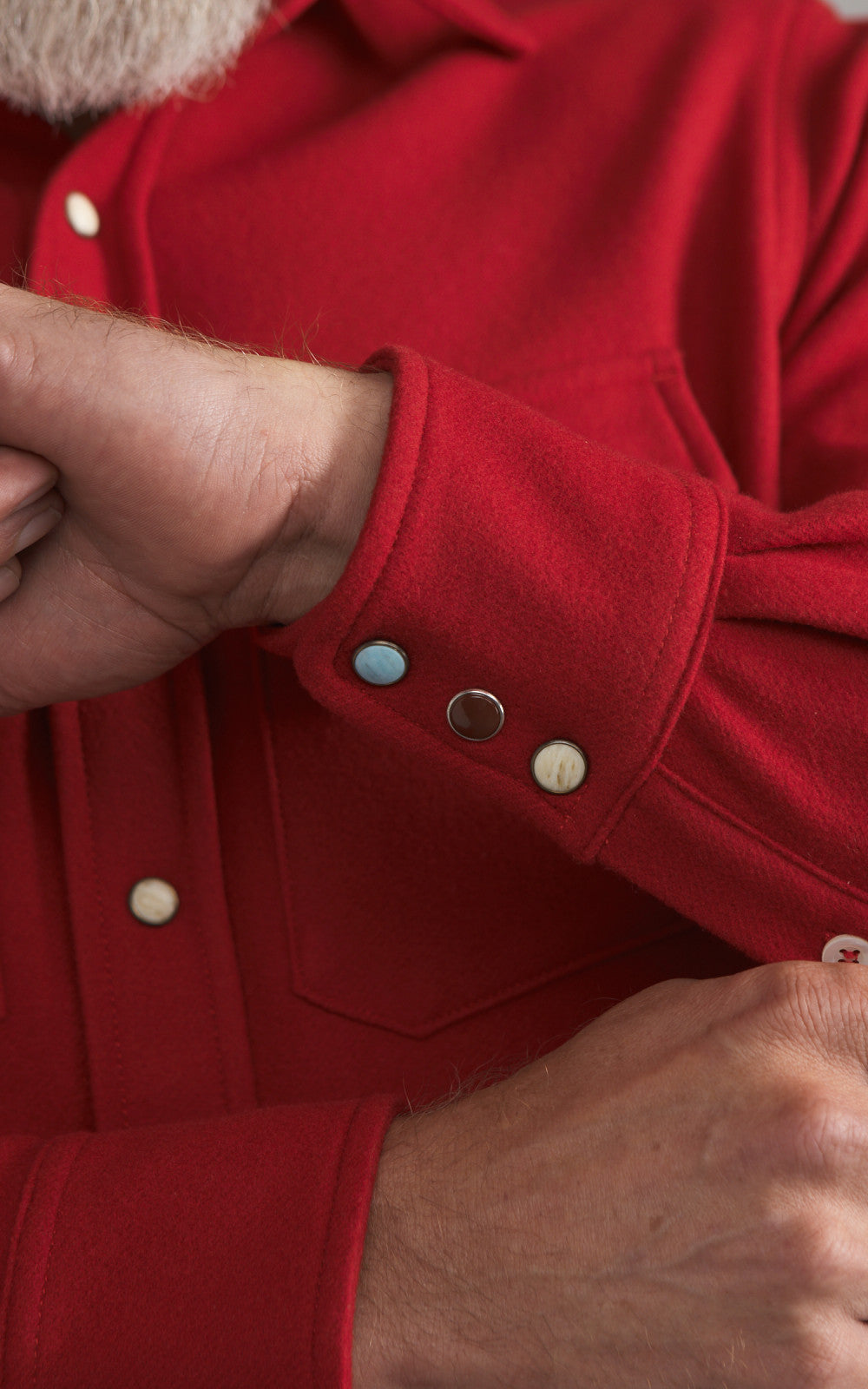 Fortela Pasadena Shirt Western Wool Flannel Red