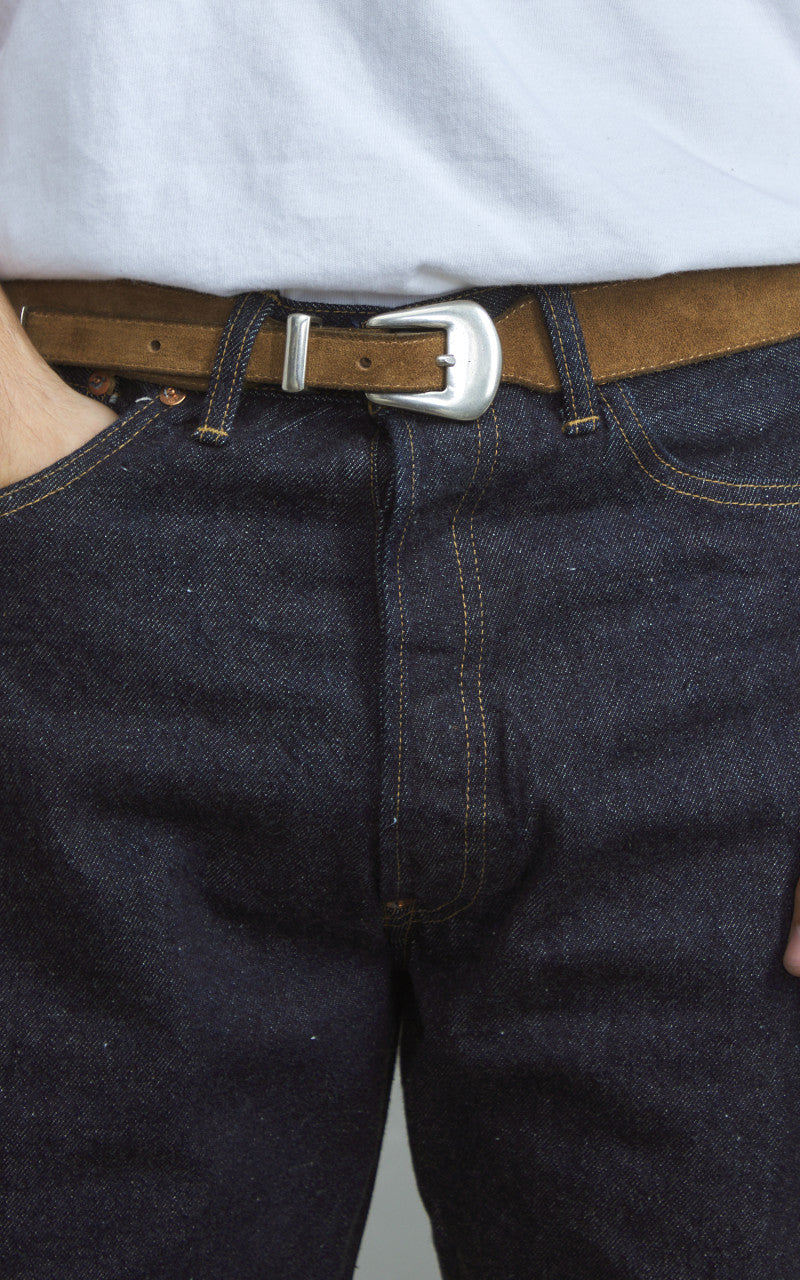 Fortela Phoenix Suede Leather Belt Testa Di Moro