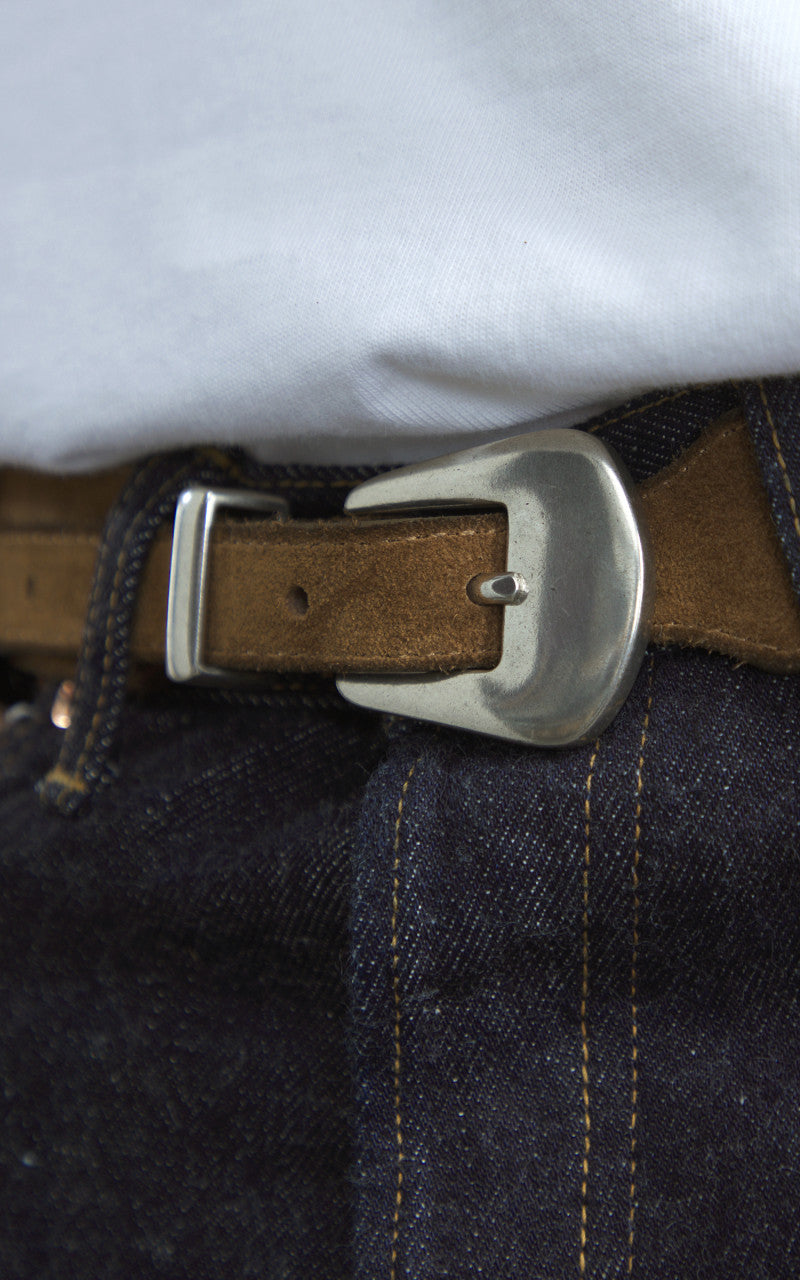 Fortela Phoenix Suede Leather Belt Testa Di Moro