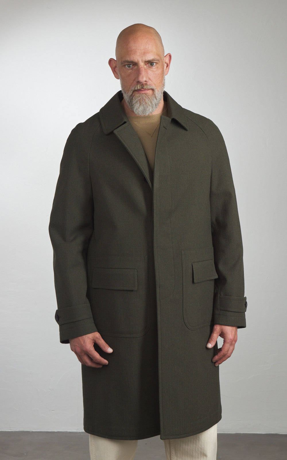 Fortela Amedeo Single-Breasted Wool Coat Green