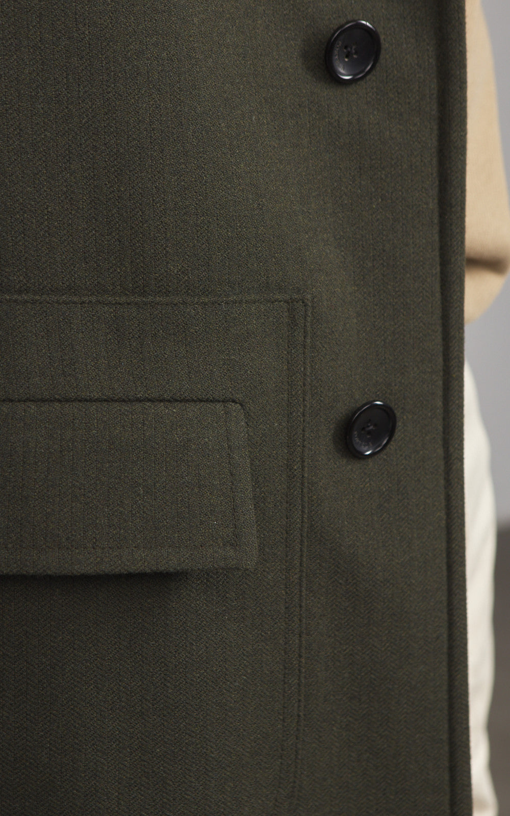 Fortela Amedeo Single-Breasted Wool Coat Green