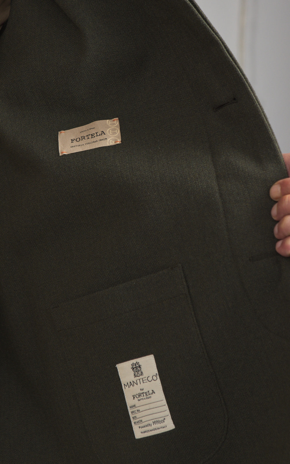 Fortela Amedeo Single-Breasted Wool Coat Green