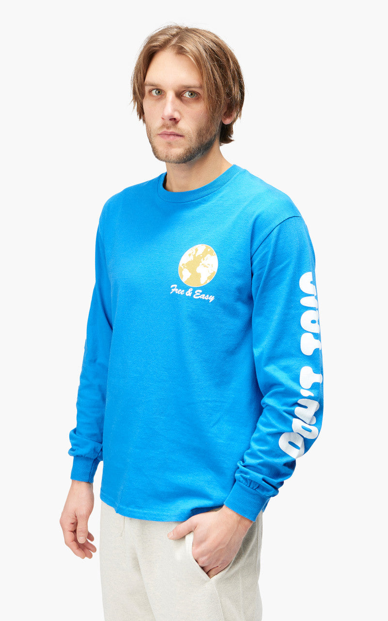 Free & Easy World L/S Tee Blue