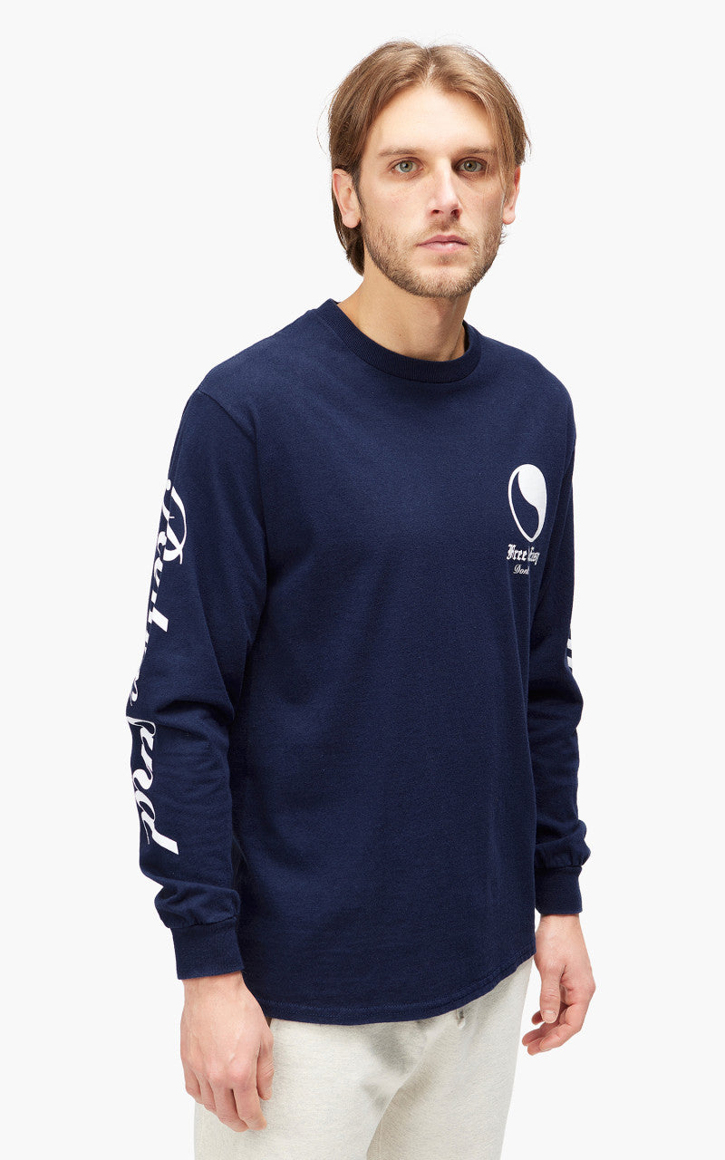 Free & Easy Olde English L/S Tee Navy