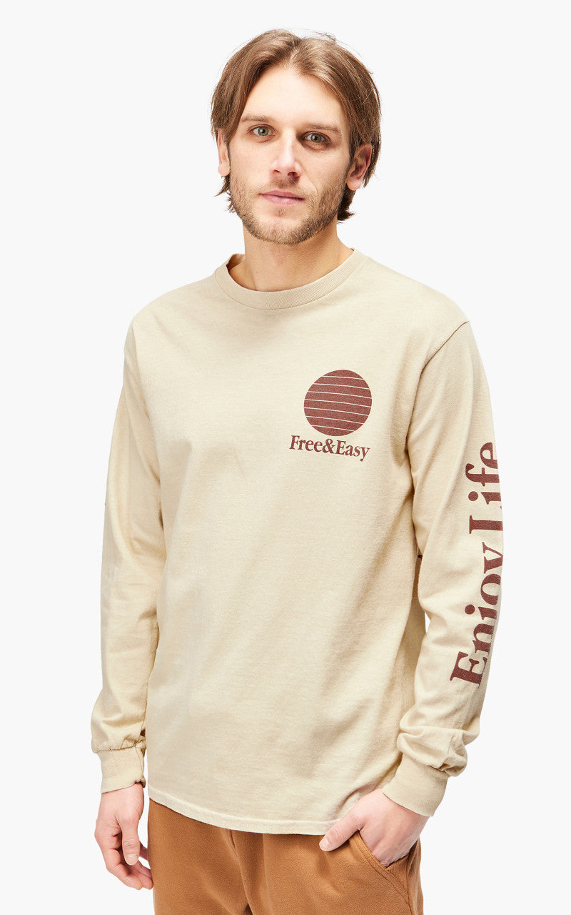 Free & Easy Three Palms L/S Tee Natural