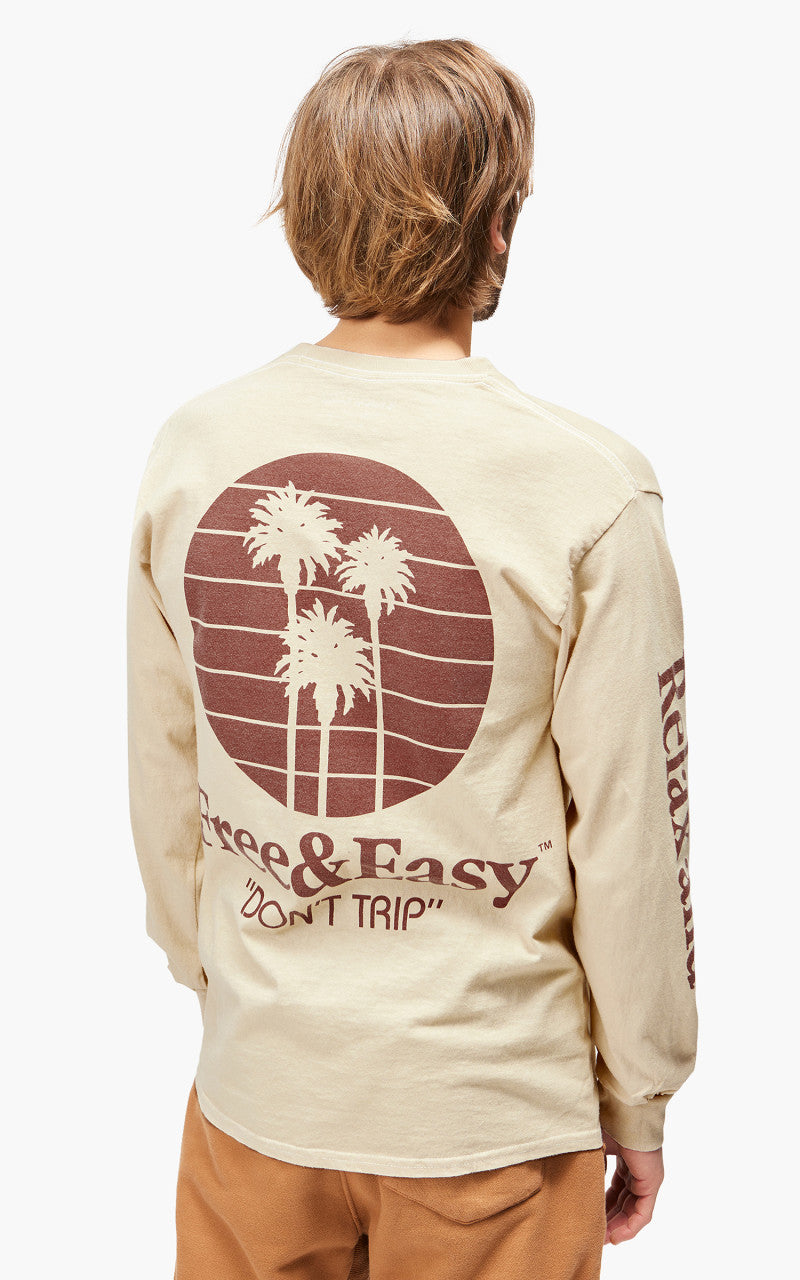Free & Easy Three Palms L/S Tee Natural