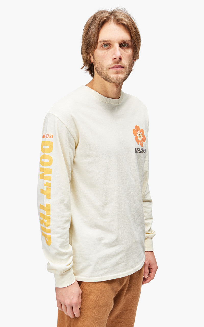 Free & Easy Island Flower L/S Tee Pale Yellow