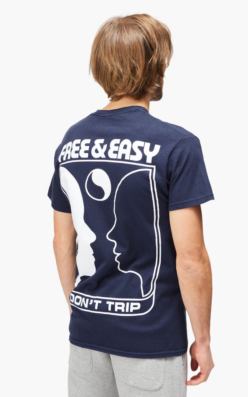 Free & Easy Yin Yang Faces S/S Tee Navy