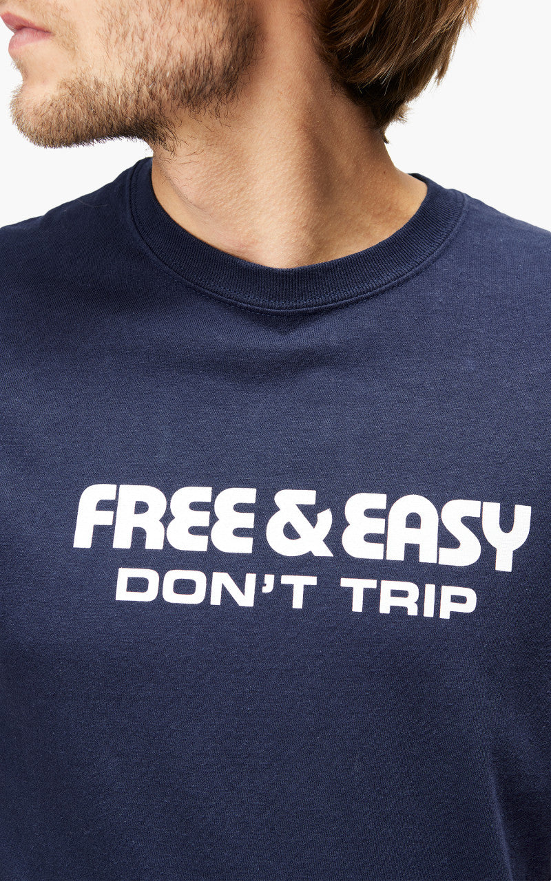 Free & Easy Yin Yang Faces S/S Tee Navy