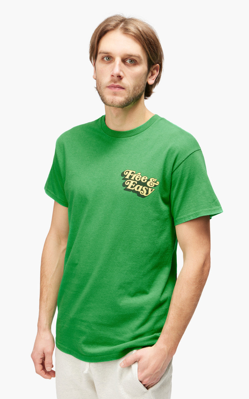 Free & Easy Be Happy LA S/S Tee Green