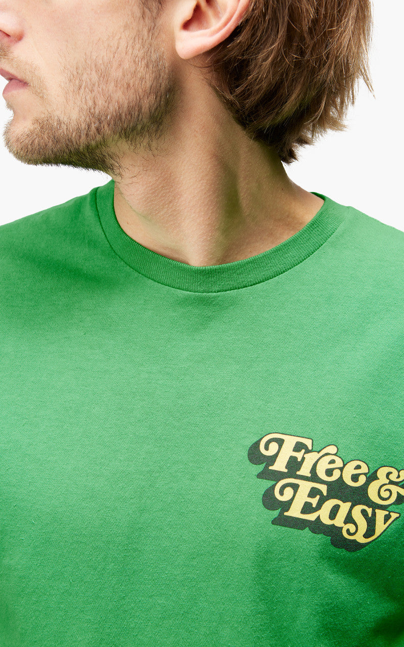 Free & Easy Be Happy LA S/S Tee Green