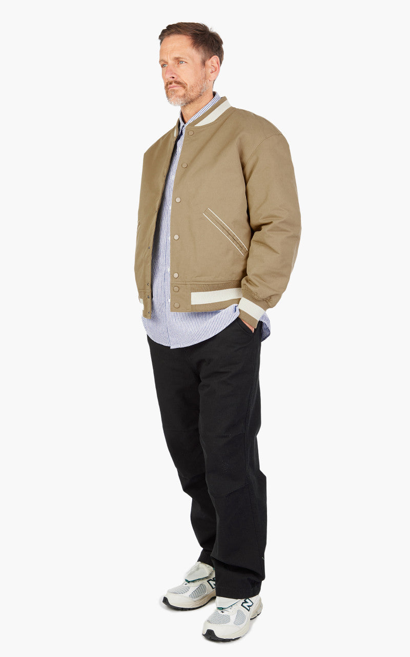 FrizmWORKS Cavalry Twill Varsity Jacket Beige