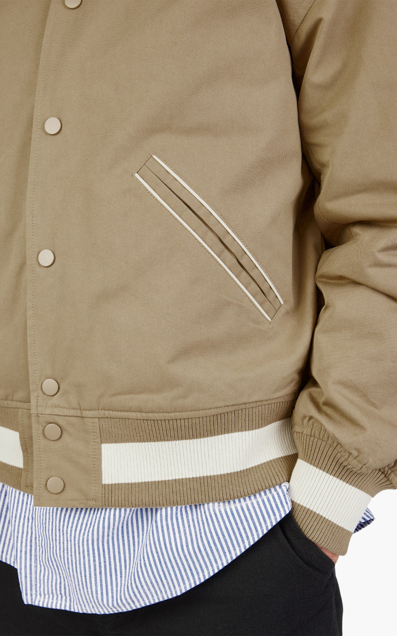 FrizmWORKS Cavalry Twill Varsity Jacket Beige