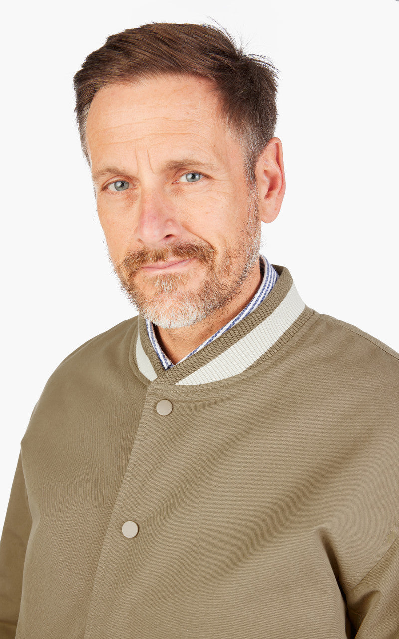 FrizmWORKS Cavalry Twill Varsity Jacket Beige