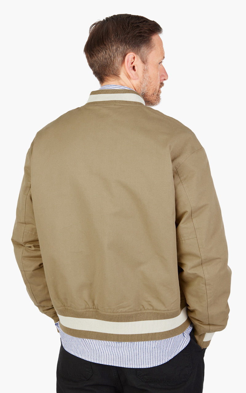 FrizmWORKS Cavalry Twill Varsity Jacket Beige