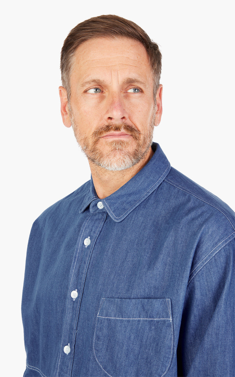 FrizmWORKS Denim Anorak Shirt Blue