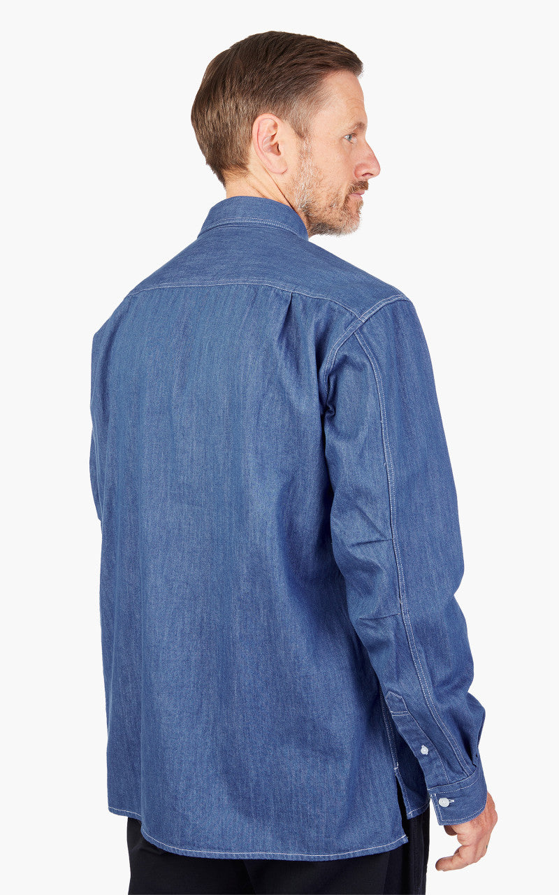FrizmWORKS Denim Anorak Shirt Blue