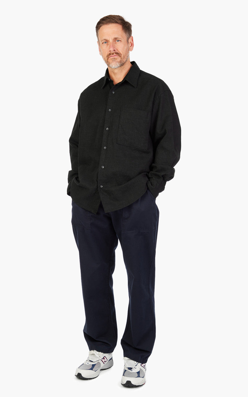 FrizmWORKS Linen Relaxed Shirt Black