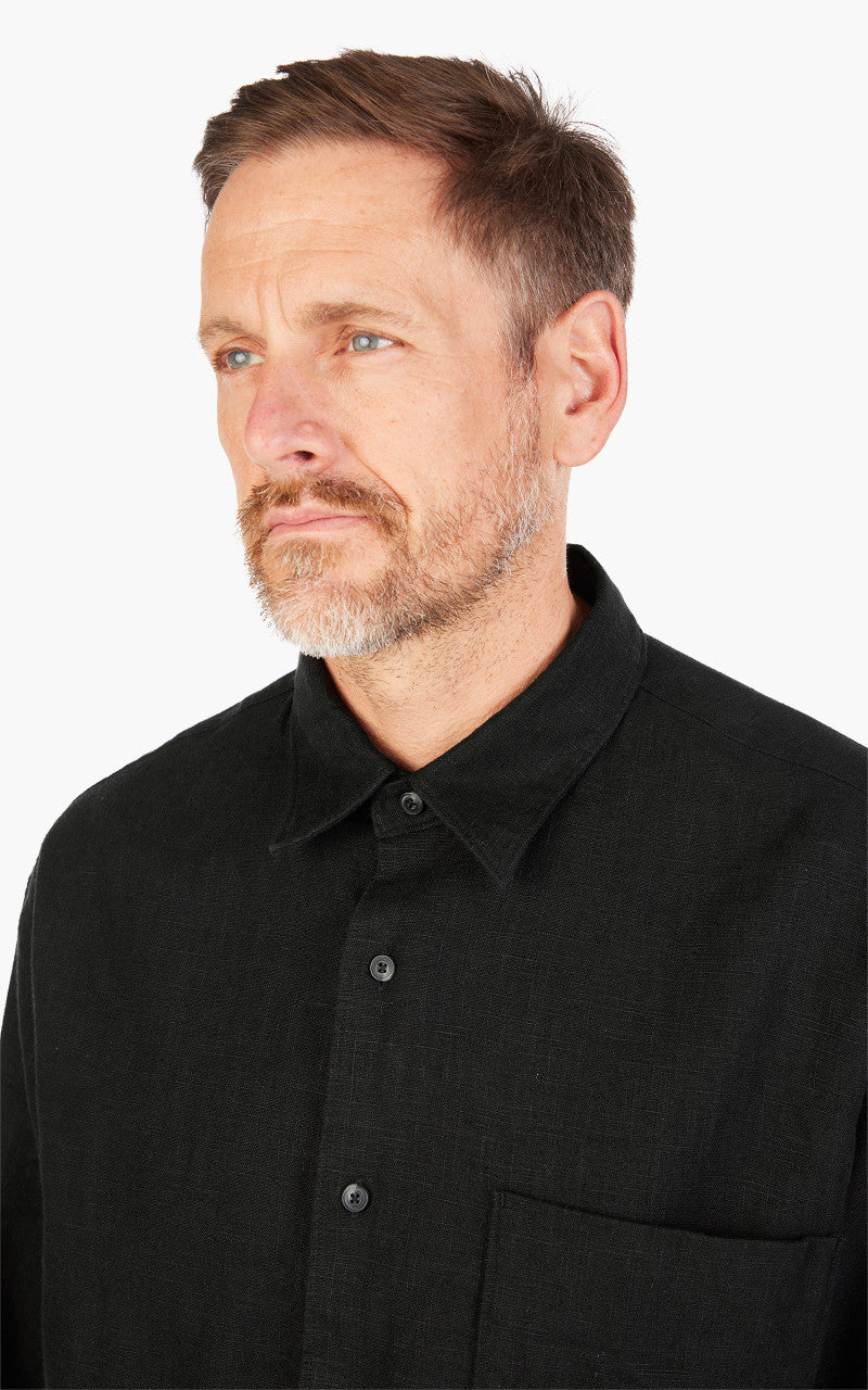 FrizmWORKS Linen Relaxed Shirt Black