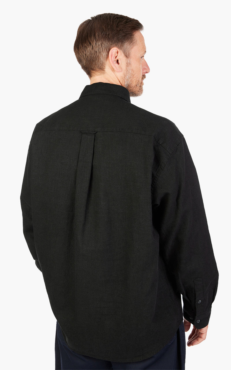 FrizmWORKS Linen Relaxed Shirt Black