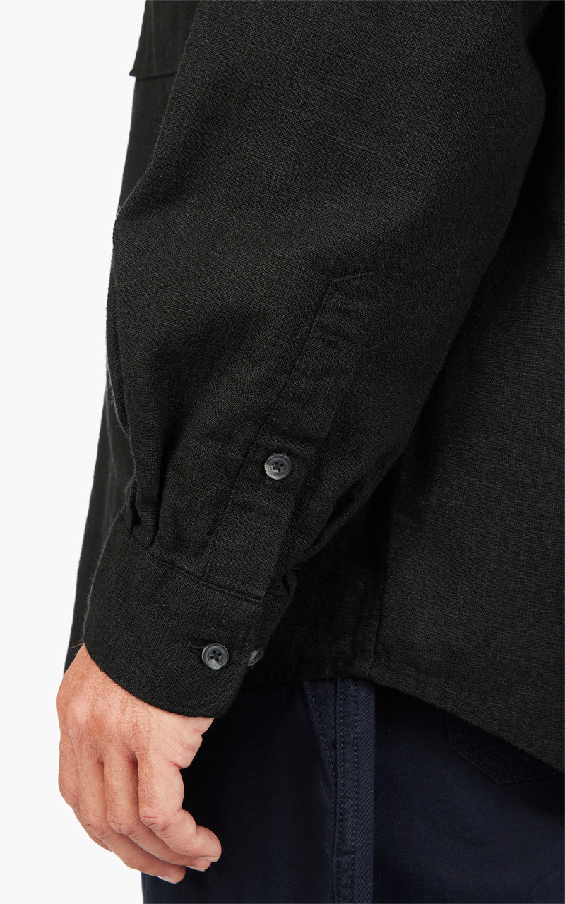 FrizmWORKS Linen Relaxed Shirt Black