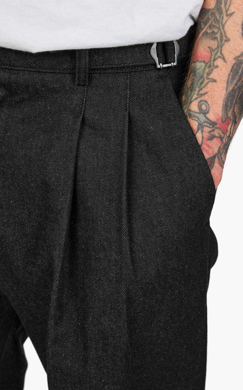 FrizmWORKS Side Adjust Two Tuck Denim Pants Black