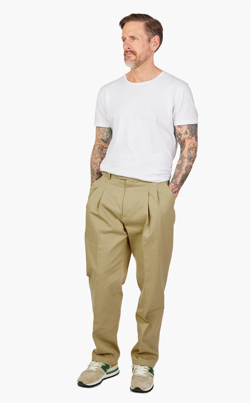 FrizmWORKS Side Adjust Two Tuck Pants Beige