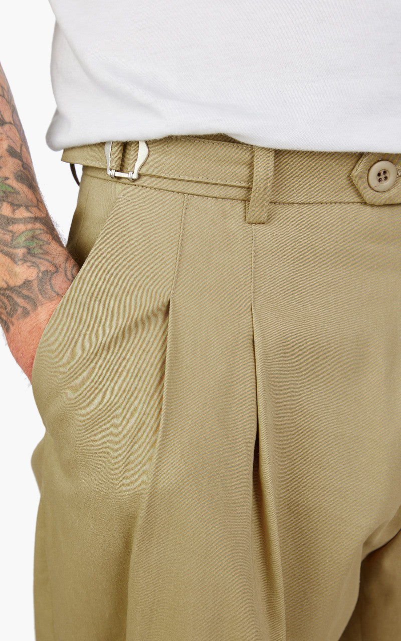 FrizmWORKS Side Adjust Two Tuck Pants Beige