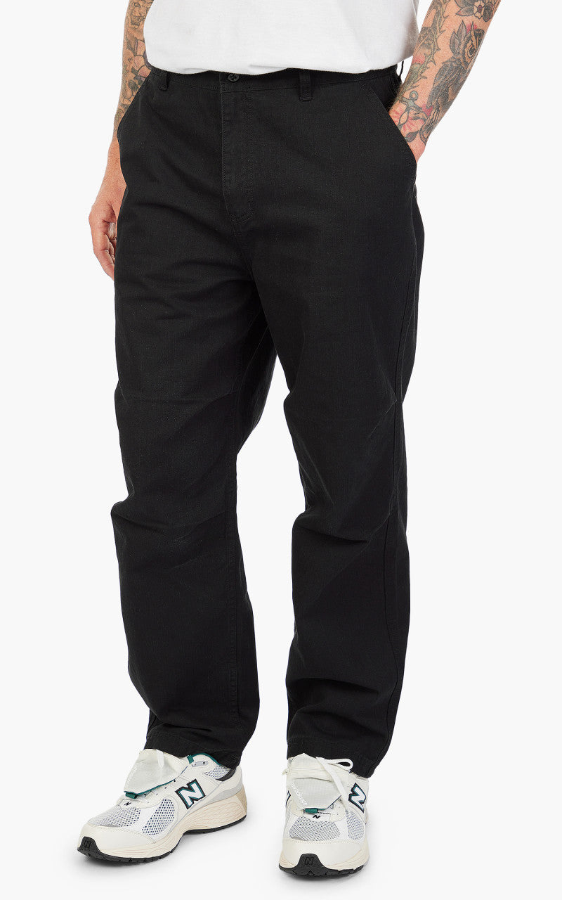 FrizmWORKS Slub Cotton Two Tuck Pants Black