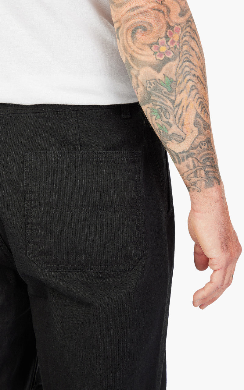 FrizmWORKS Slub Cotton Two Tuck Pants Black