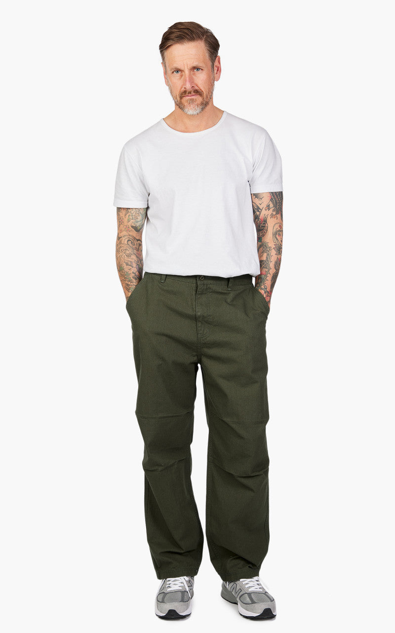 FrizmWORKS Slub Cotton Two Tuck Pants Olive