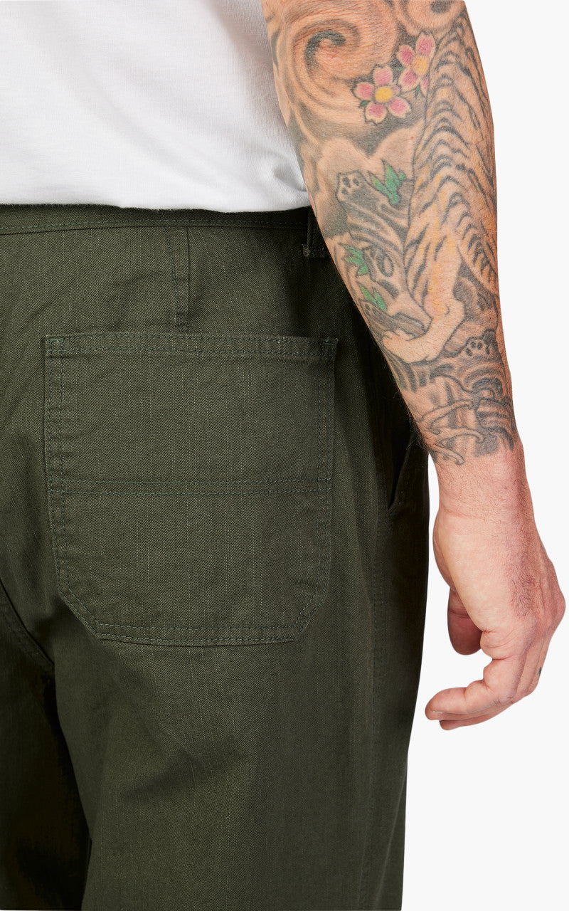 FrizmWORKS Slub Cotton Two Tuck Pants Olive