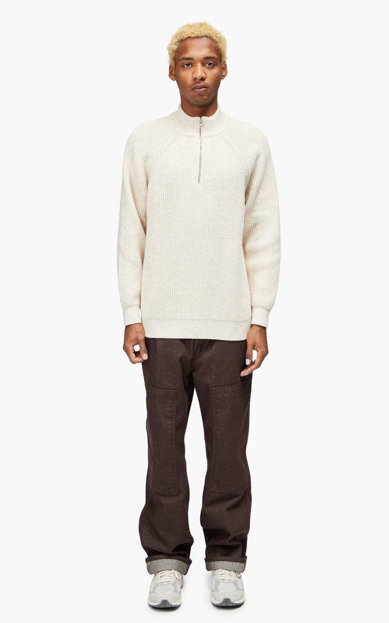 FrizmWORKS Half Zip Mock Neck Sweater Oatmeal