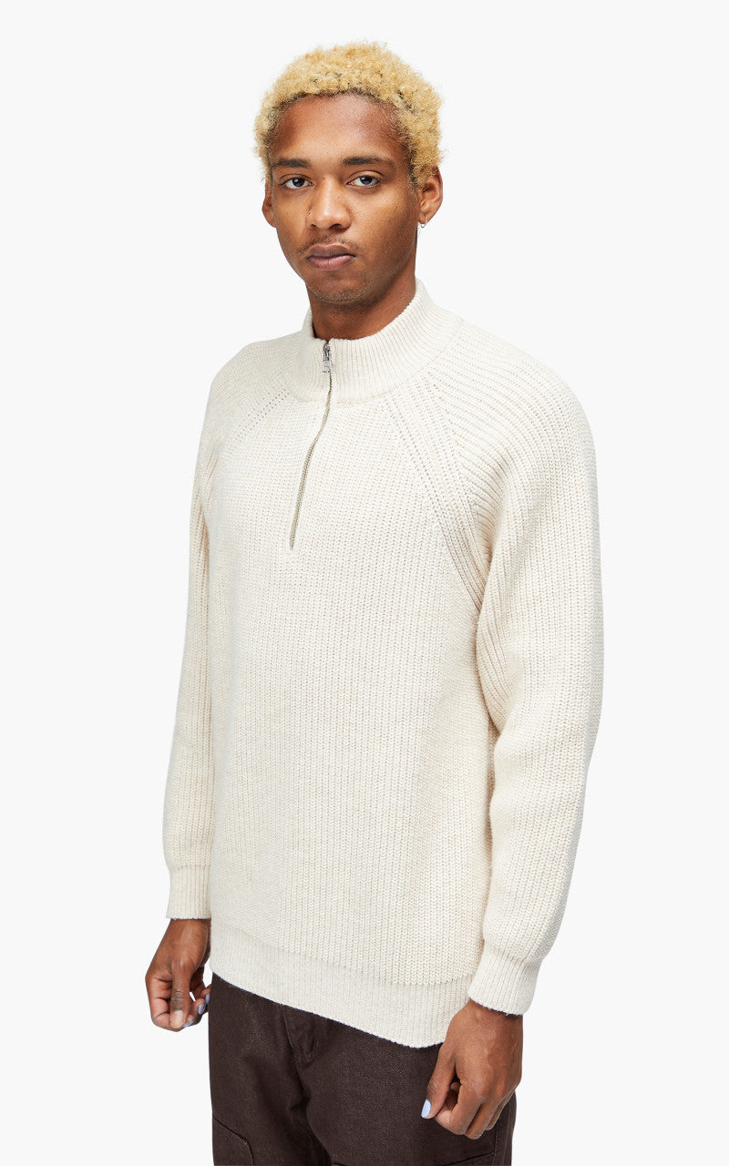 FrizmWORKS Half Zip Mock Neck Sweater Oatmeal
