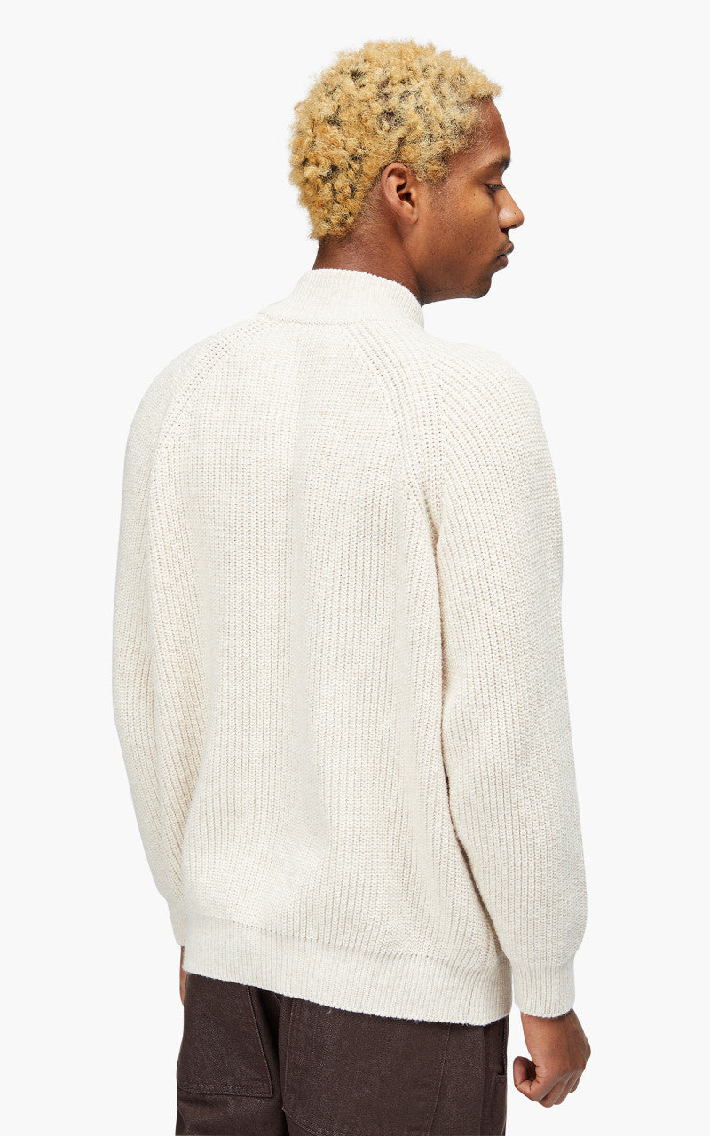 FrizmWORKS Half Zip Mock Neck Sweater Oatmeal