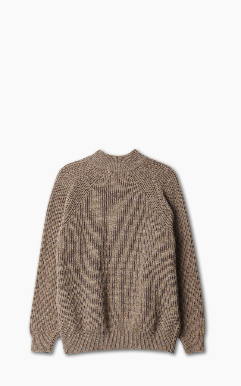 FrizmWORKS Half Zip Mock Neck Sweater Cocoa