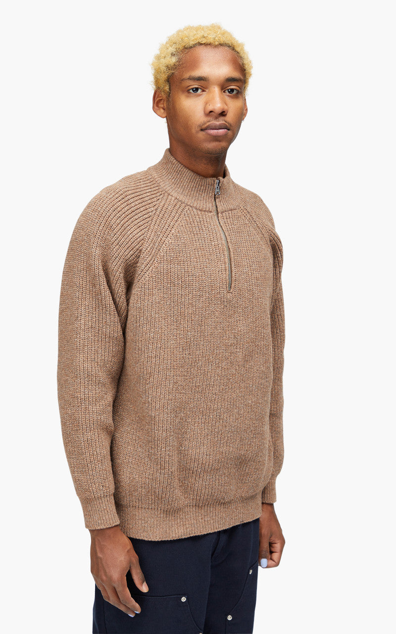 FrizmWORKS Half Zip Mock Neck Sweater Cocoa