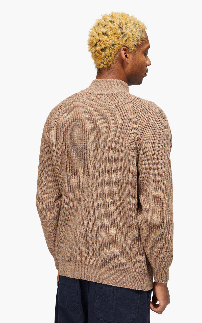 FrizmWORKS Half Zip Mock Neck Sweater Cocoa
