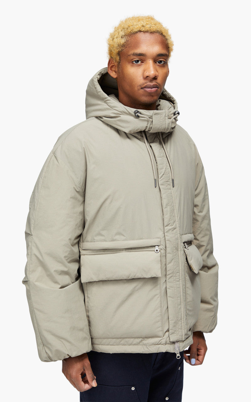 FrizmWORKS Hooded Puffer Down Parka Taupe