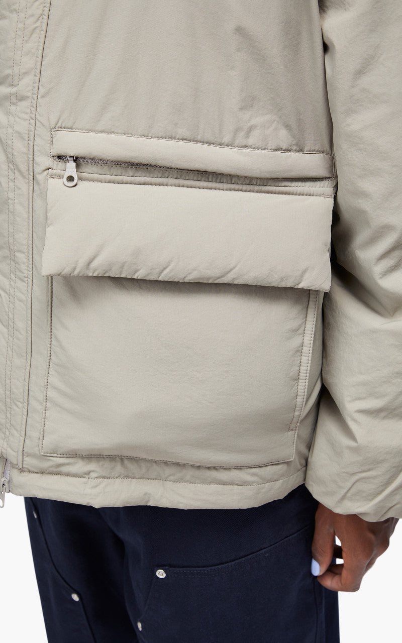 FrizmWORKS Hooded Puffer Down Parka Taupe