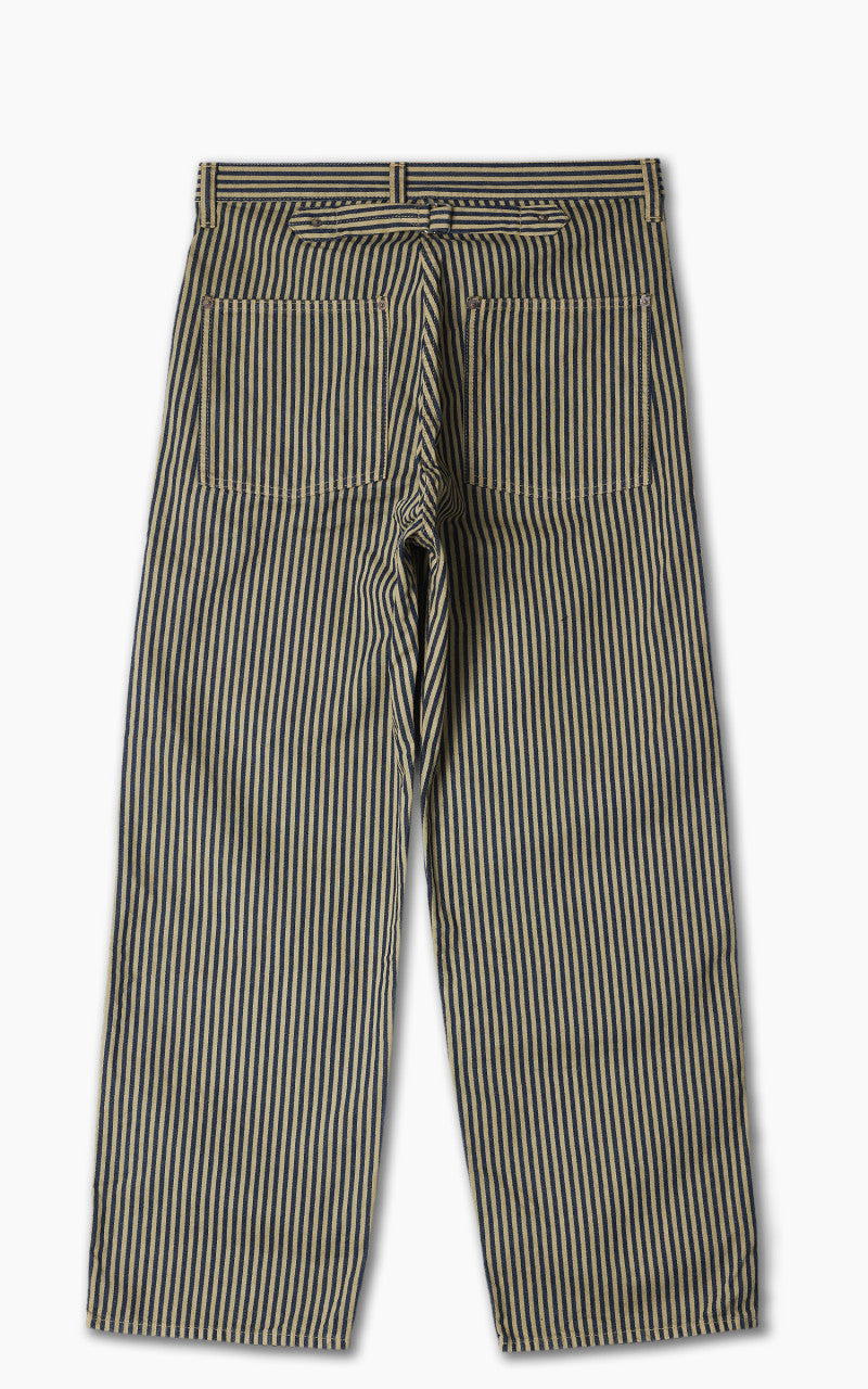 Fullcount 1129-3 Brown Hickory Cinch Back Work Pants Indigo Blue/Brown