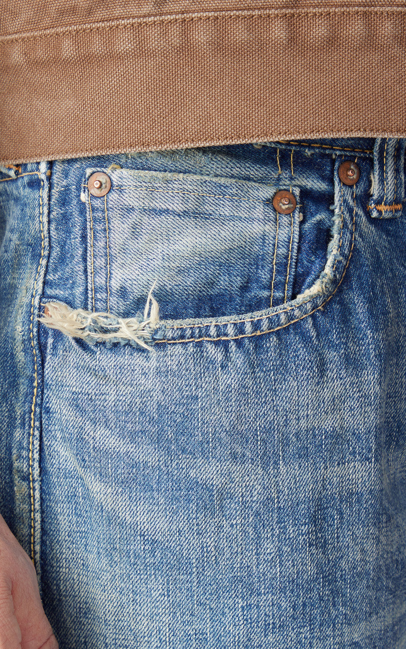 Fullcount 1341-0105 Dartford Wide Denim Washed Indigo Blue