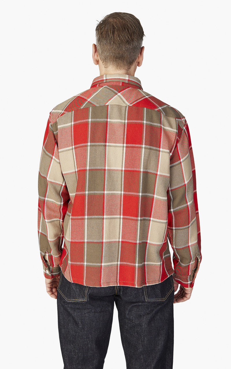 Fullcount 4078 Original Check Cotton Flannel Square Red/Beige