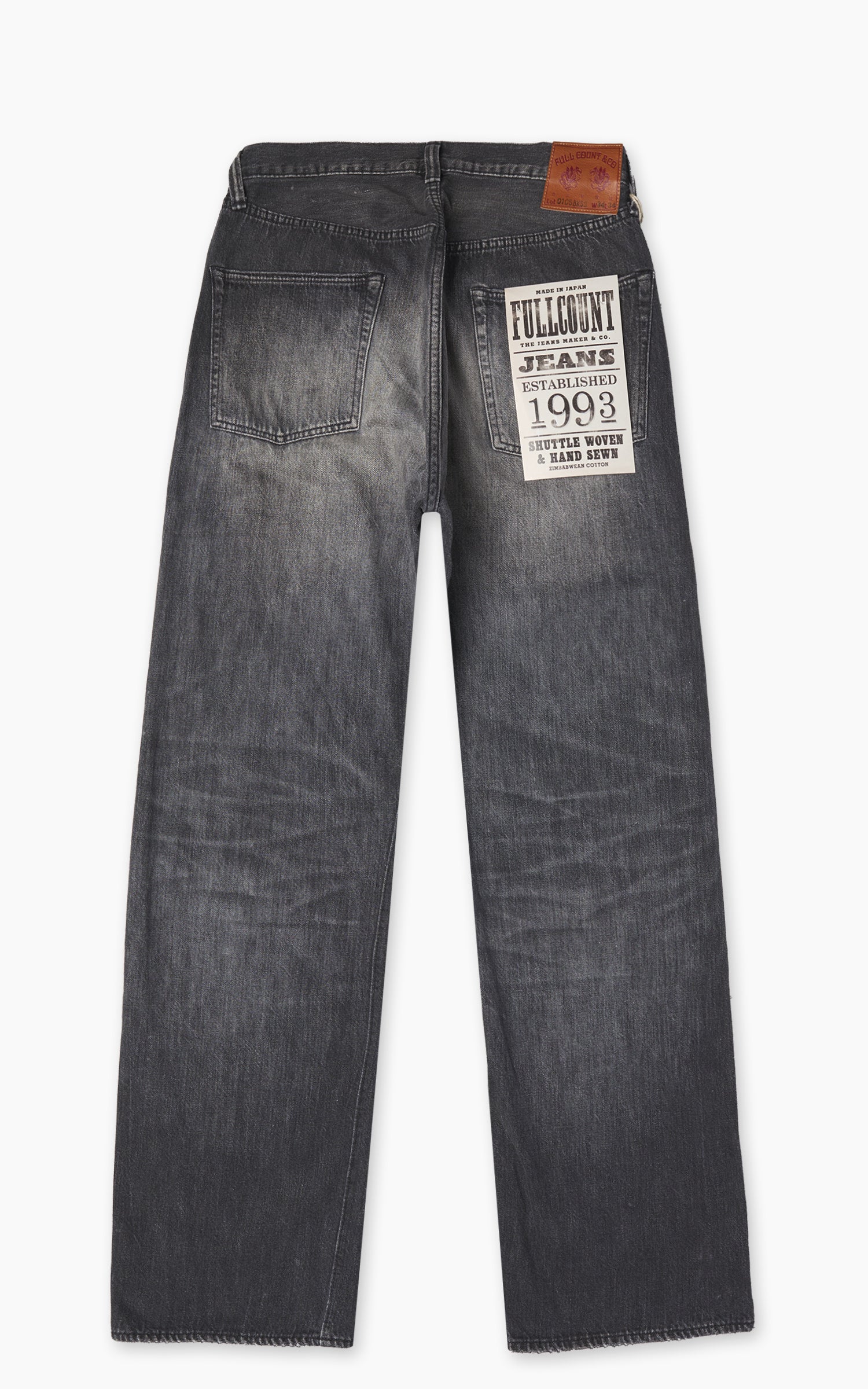 Fullcount 0105BKSSHW Wide Super Smooth Selvedge Denim Dartford Black