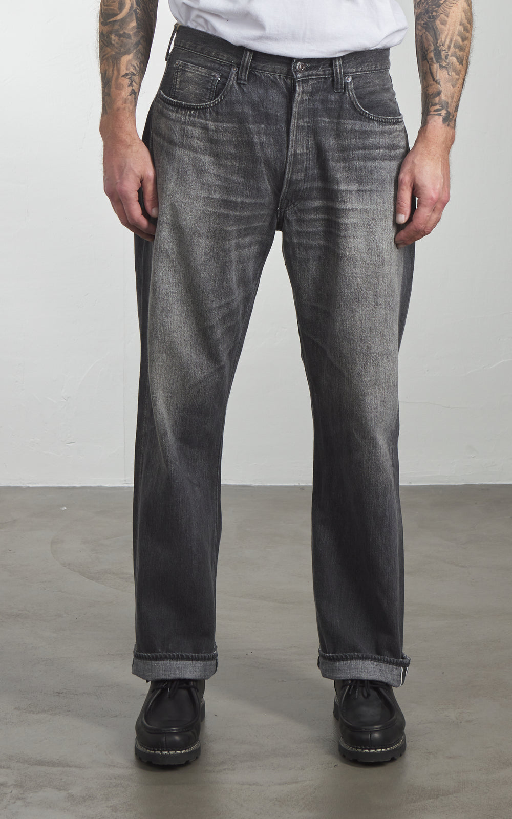 Fullcount 0105BKSSHW Wide Super Smooth Selvedge Denim Dartford Black