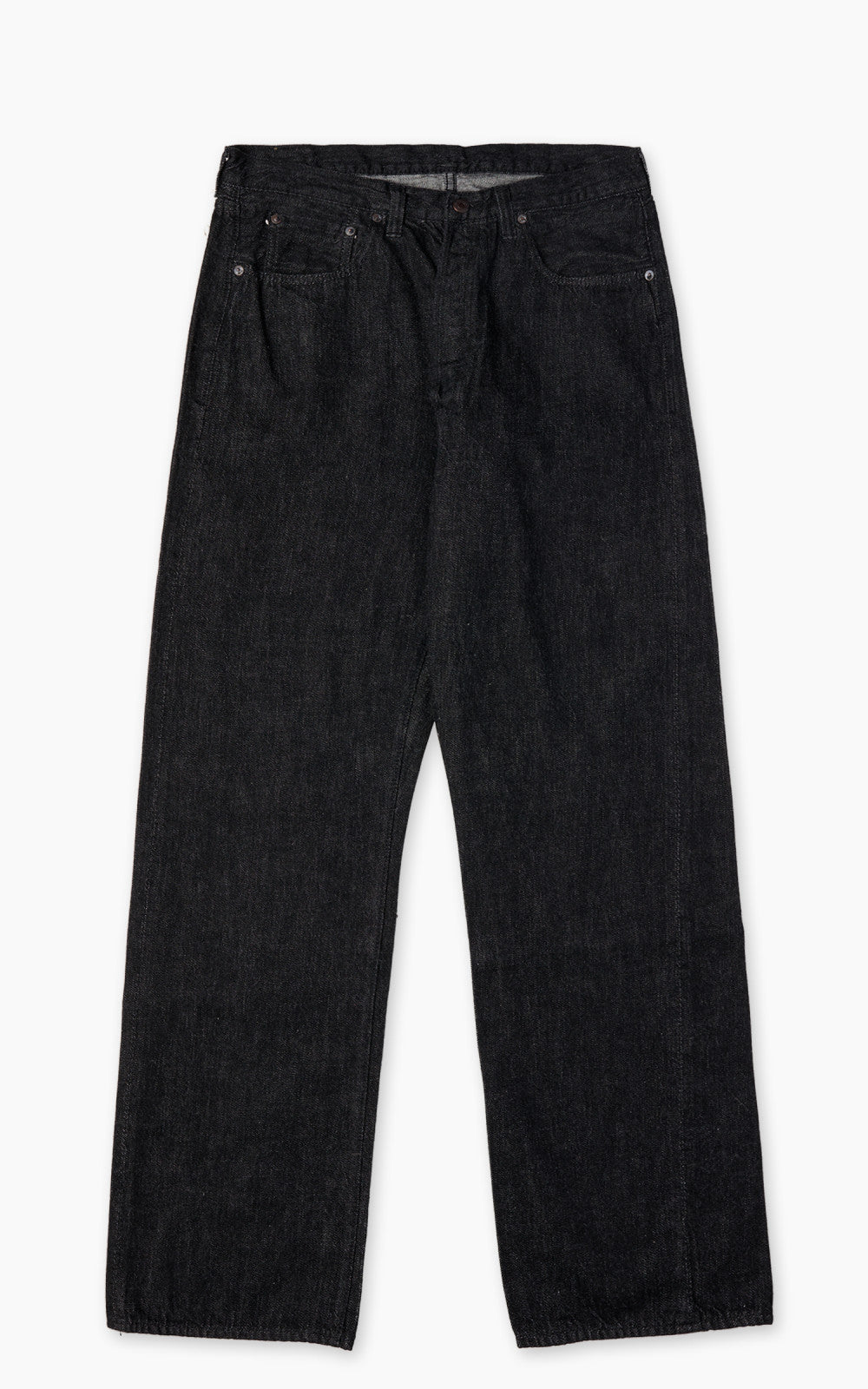0105BKSS Wide Black Selvedge Super Smooth Denim Black 11.5oz