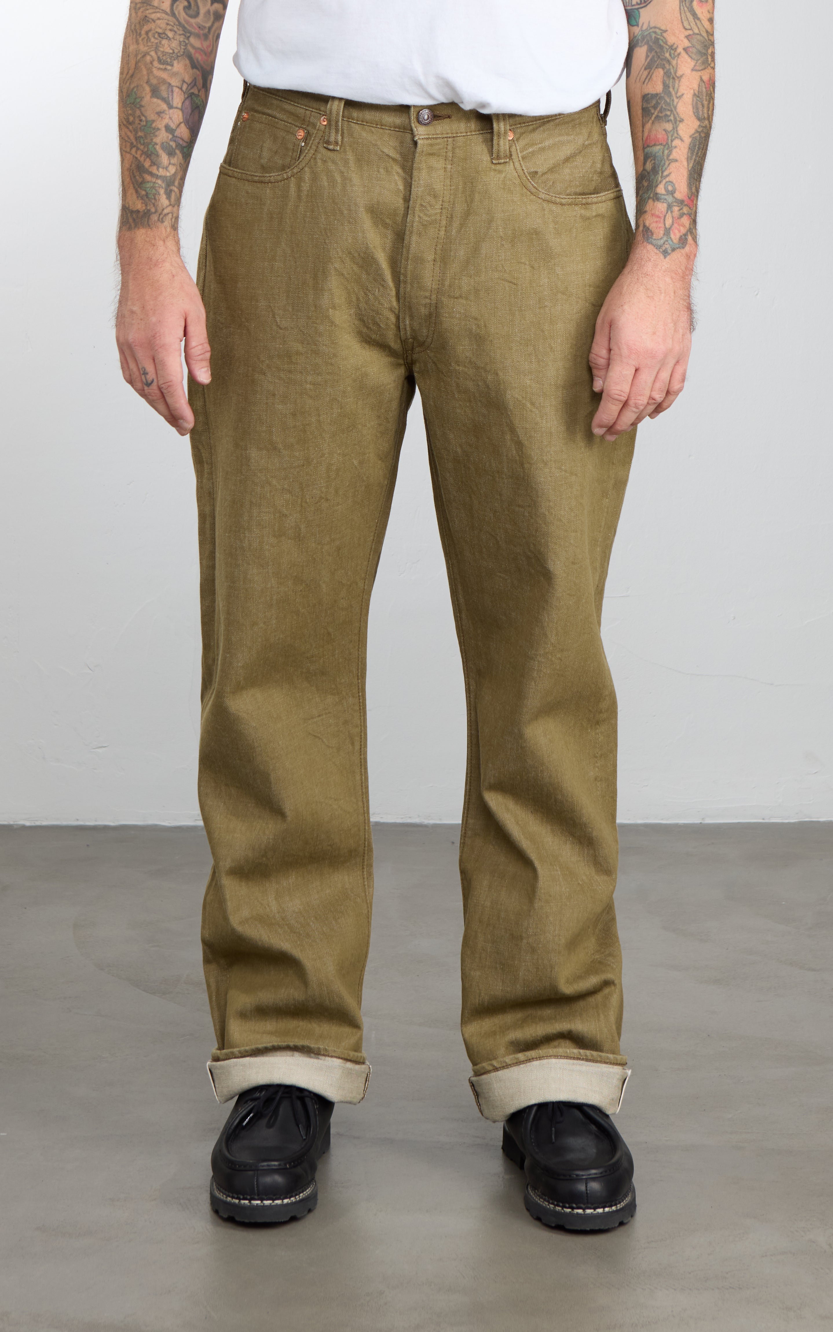 Fullcount 0105OD Wide Selvedge Denim Olive Drab