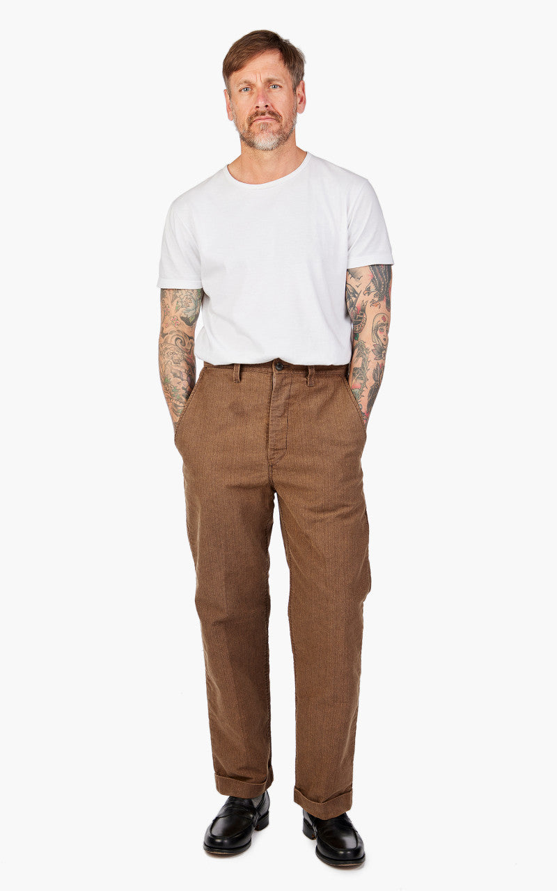 Fullcount 1128-2 Herringbone Moleskin Farmers Trouser Brown